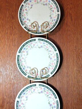 Sunflower China 1995 Floral Wall Display Plate Set with Wire Rack